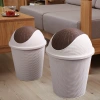 Large creative and fashionable living room wastebasket, household bathroom and kitchen garbage storage basket, rattan woven flap trash can details Picture